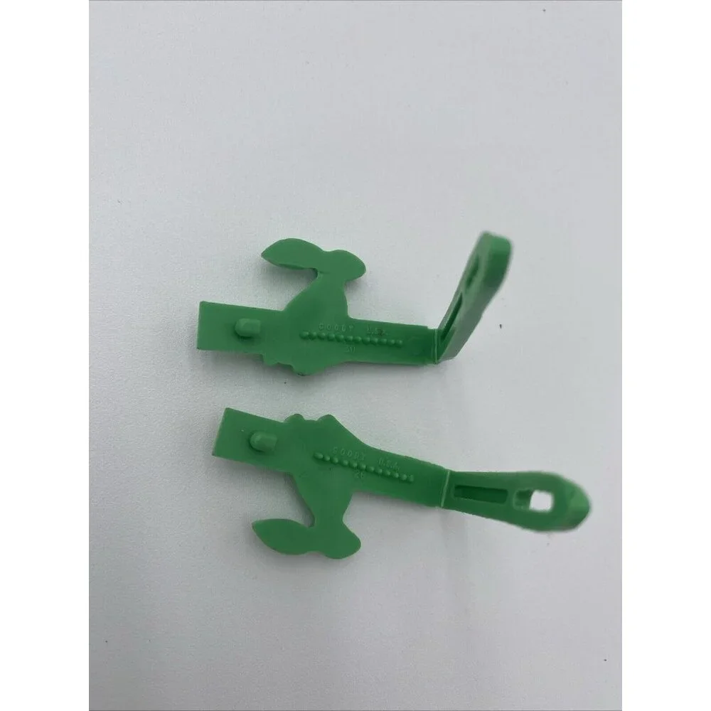 Vintage Goody Snap-Tight Girl Barrettes Set Rabbit Bunny Green